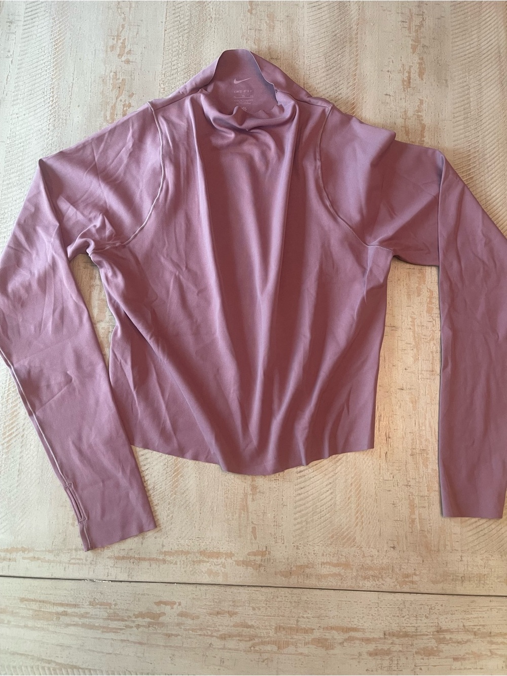 Nike Mauve Long-Sleeve Mock Neck Top